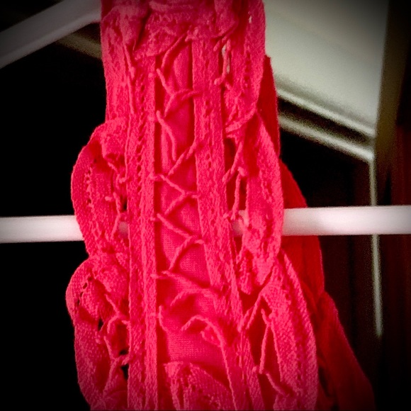 International Concepts (INC Macy’s) Peach Bodycon Lace Sheath Cotton Dress Sz 12 - Picture 7 of 13